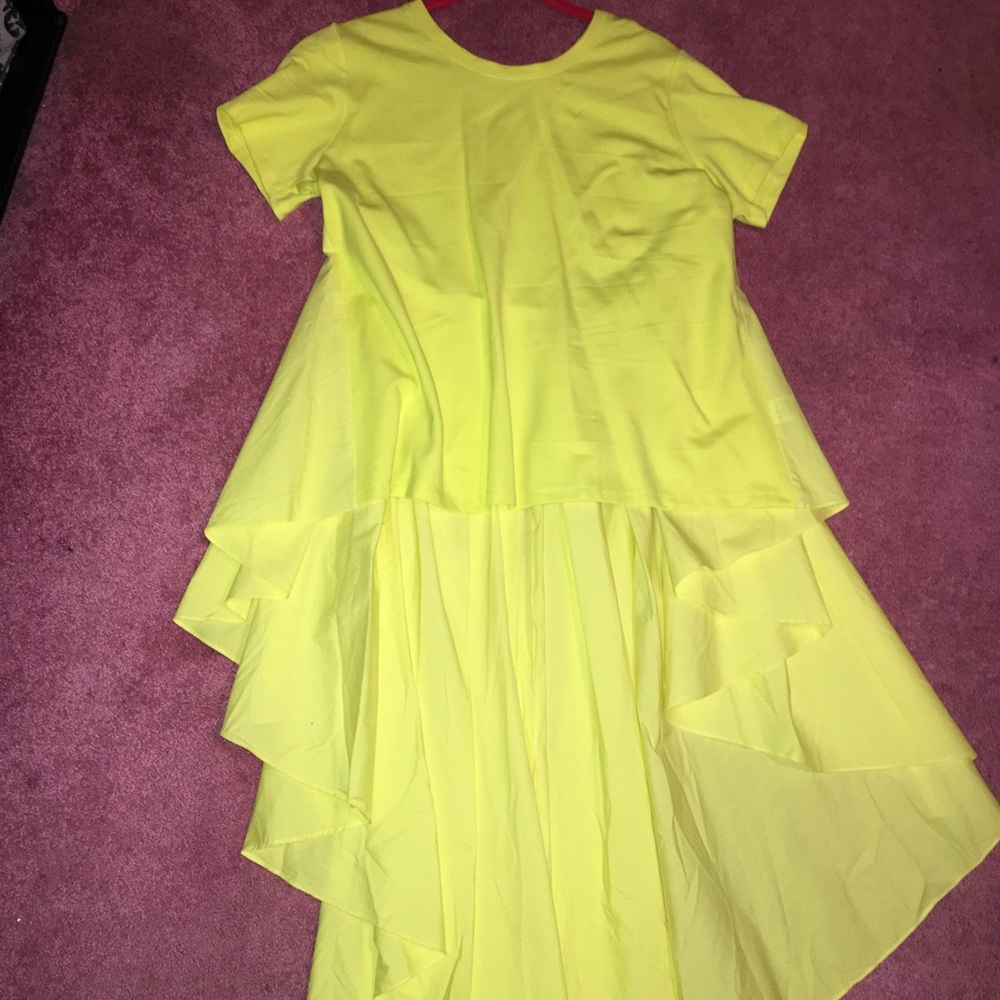 Jazzy Hi /Low , Neon Yellow, Blouse